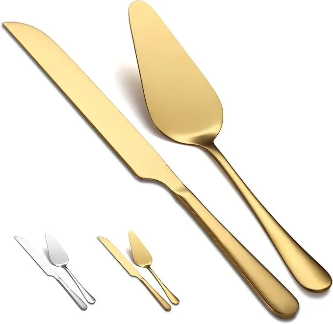 Gold Cake Cutting Set