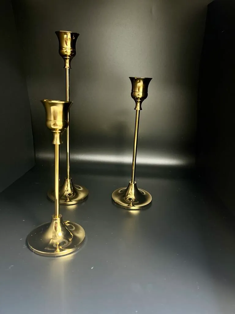 8" Gold Taper Candle Holder