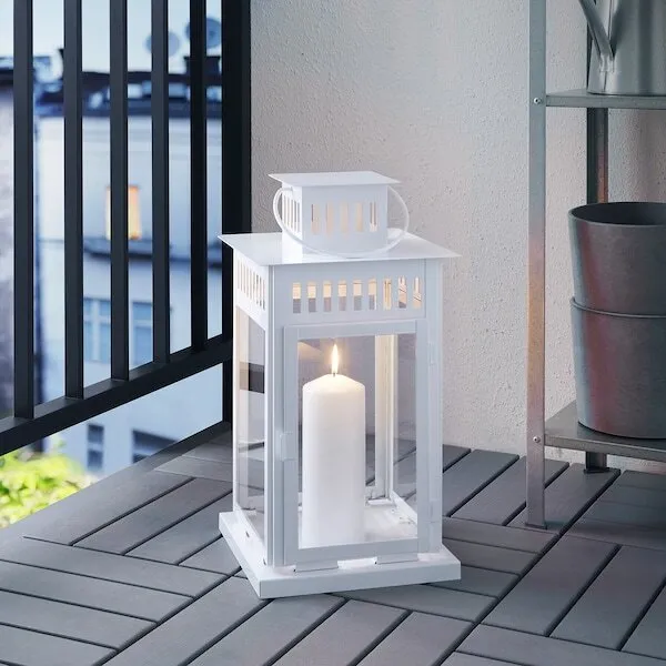 White 17" Lantern