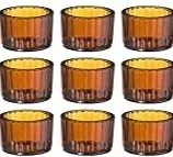 Amber Ribbed Tealight Candle Holder