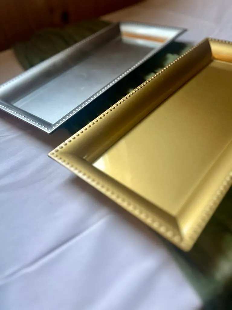 Acrylic Gold Beaded Tray