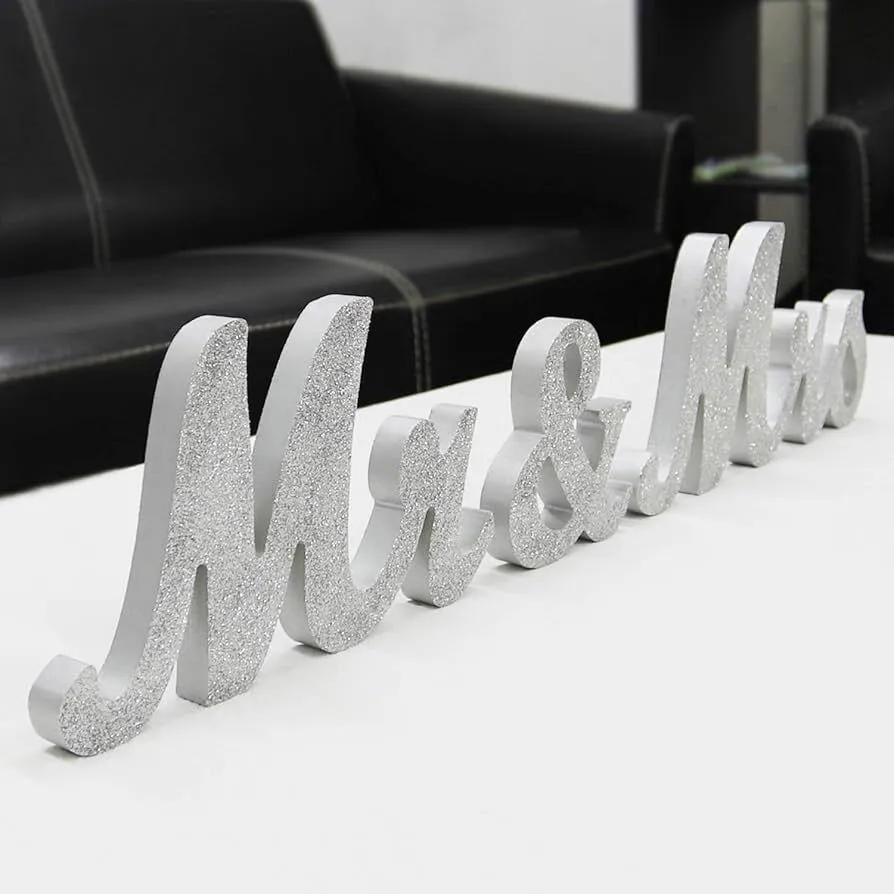 Silver Mr & Mrs Sign
