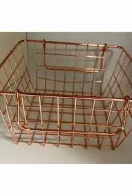 Rose Gold Metal Basket