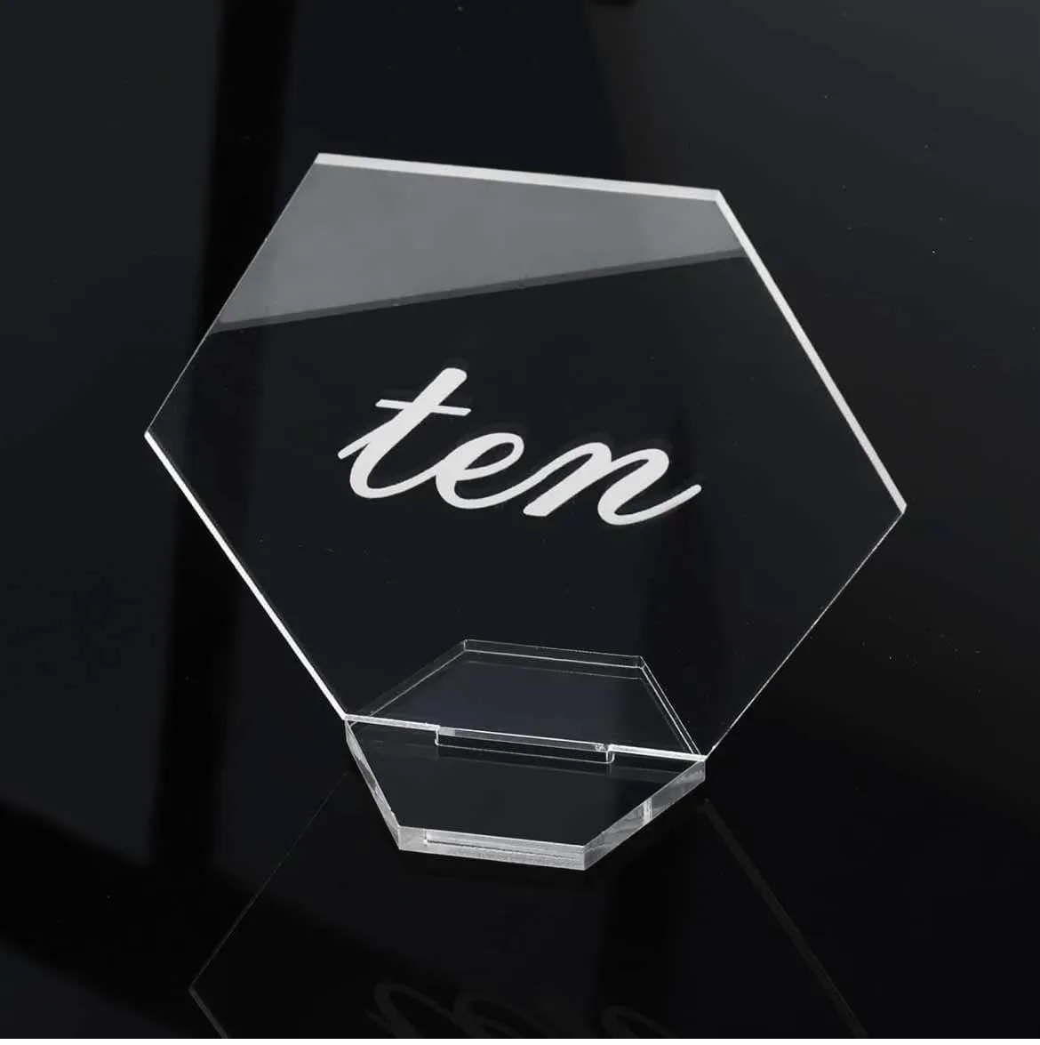 Hexagon Acrylic Table Number