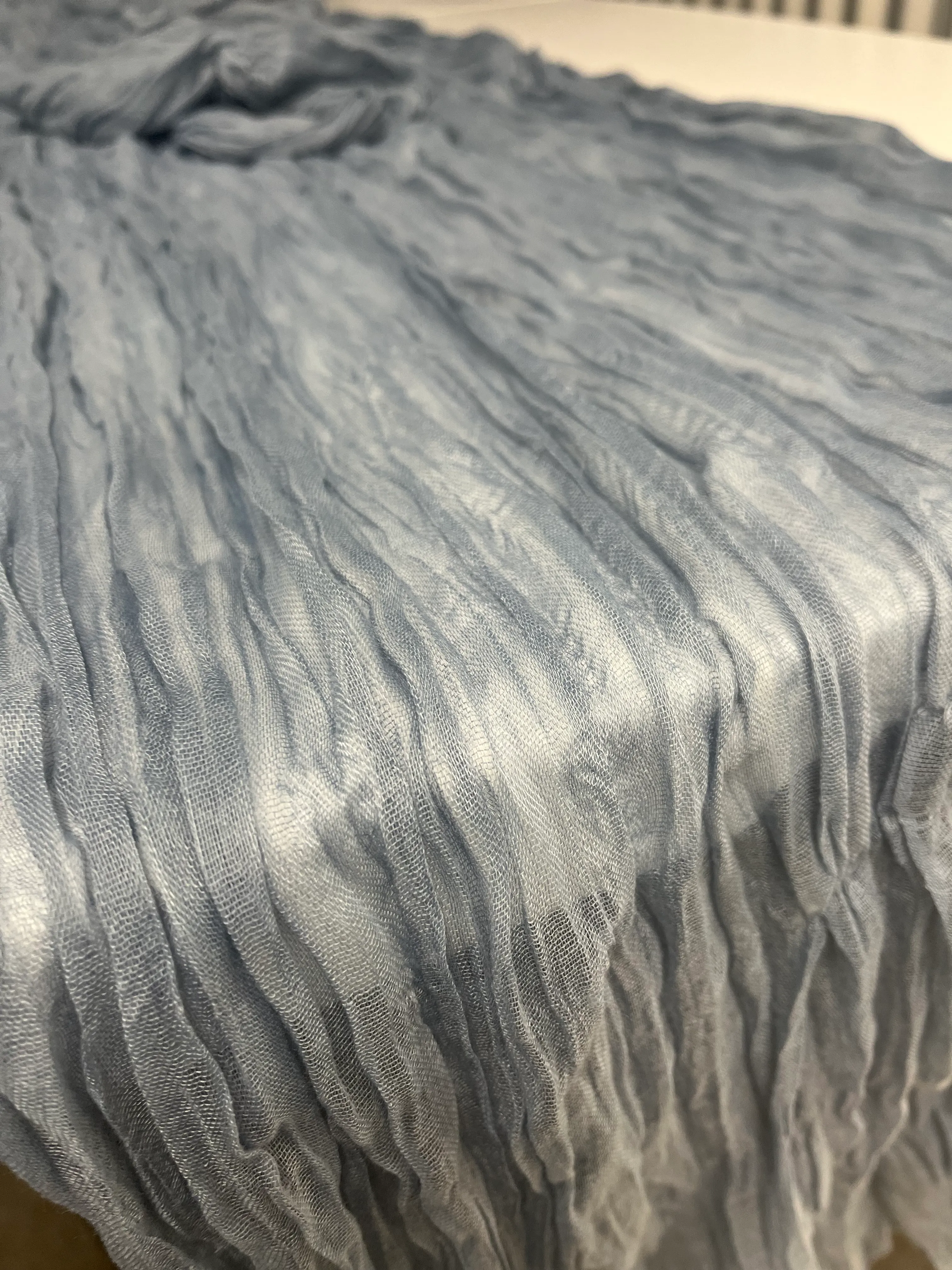 Dusty Blue Cheesecloth Table Runner