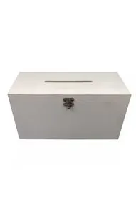 White Wooden Card Box 