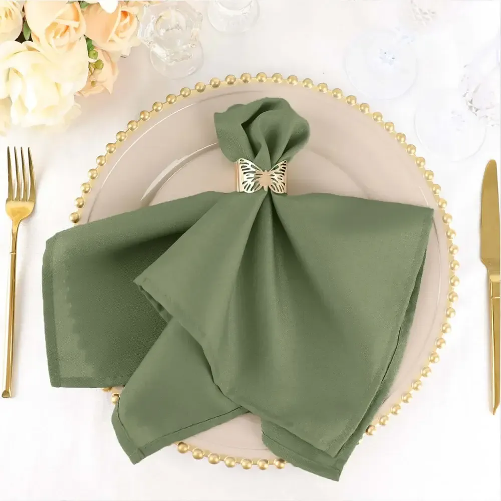 Dusty Sage Green Polyester Napkin