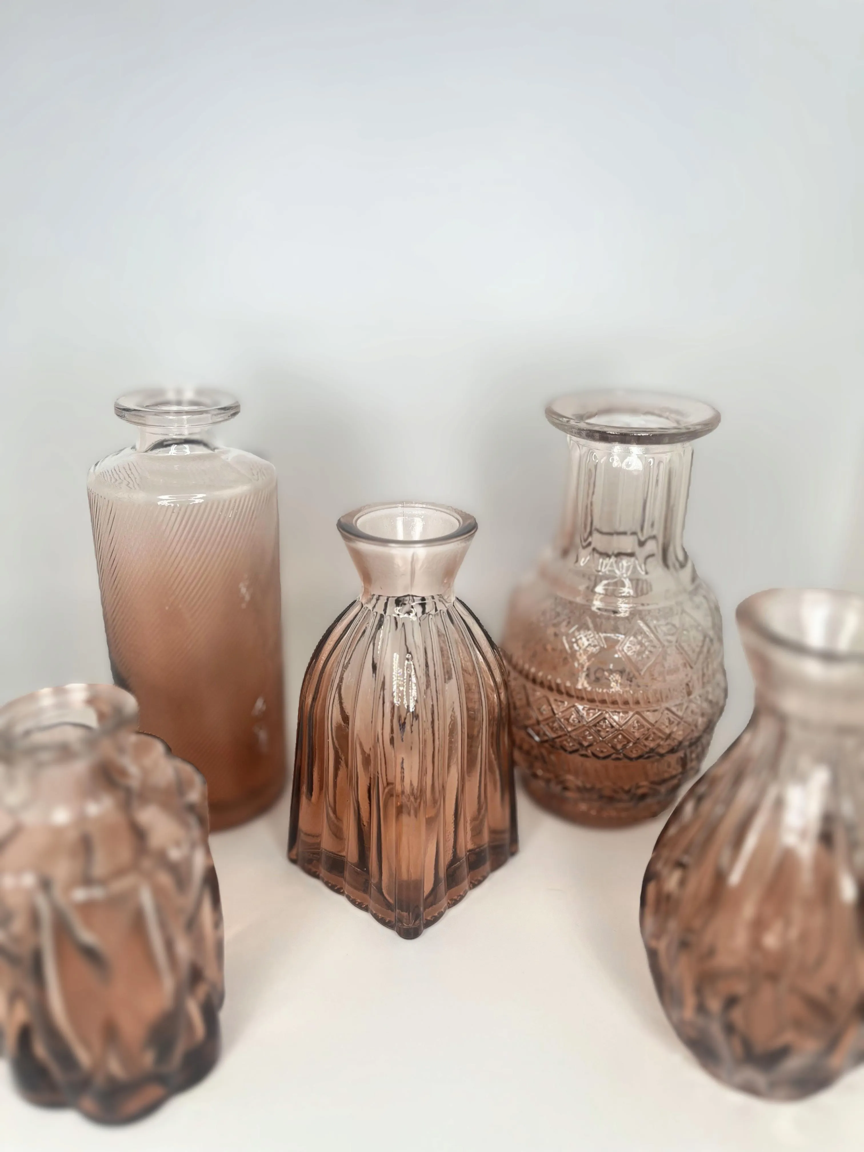 Assorted Ombré Amber Glass Bud Vase