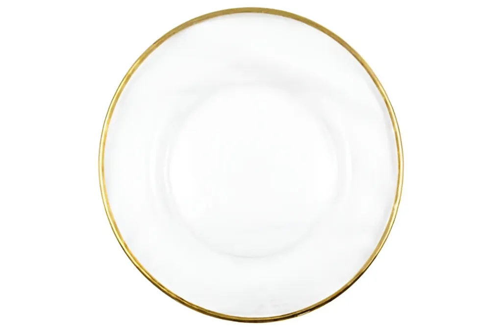 Glass Charger Plate with Thin Gold Rim