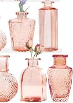 Assorted Pink Glass Bud Vase