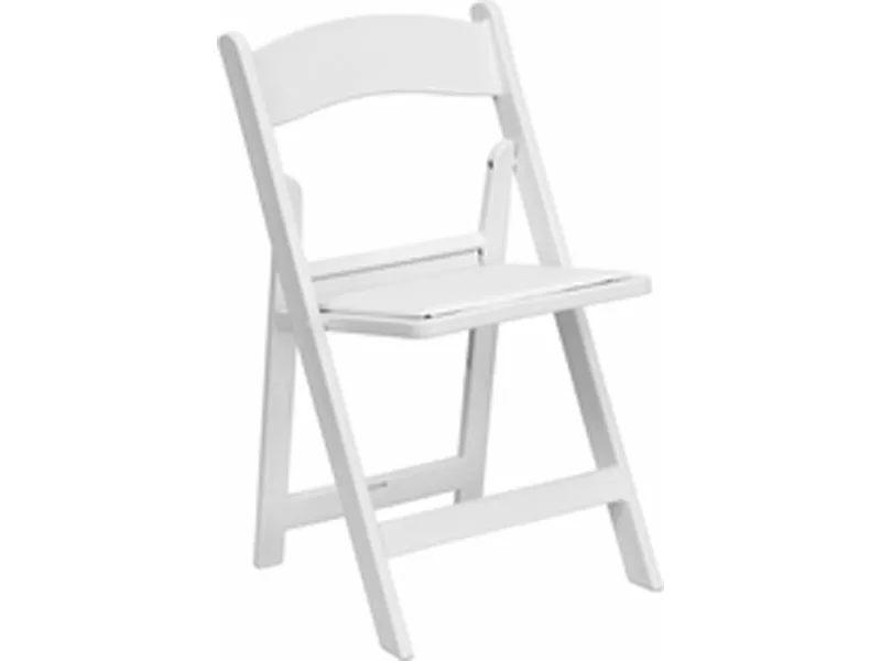 White Padded Folding Chair Rental