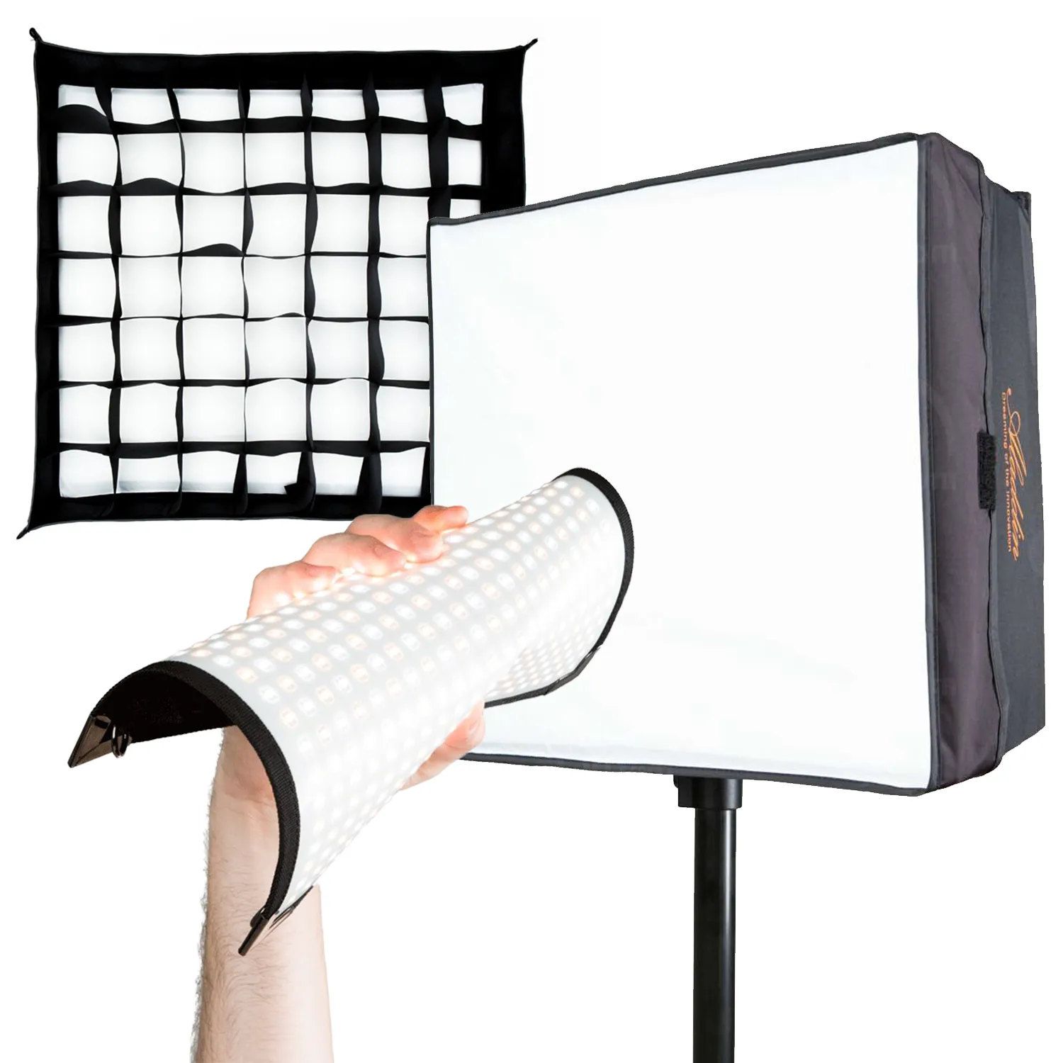 Aladdin Bi-Flex1 (1x1, bi-color) LED (optional extra: softbox/grid)