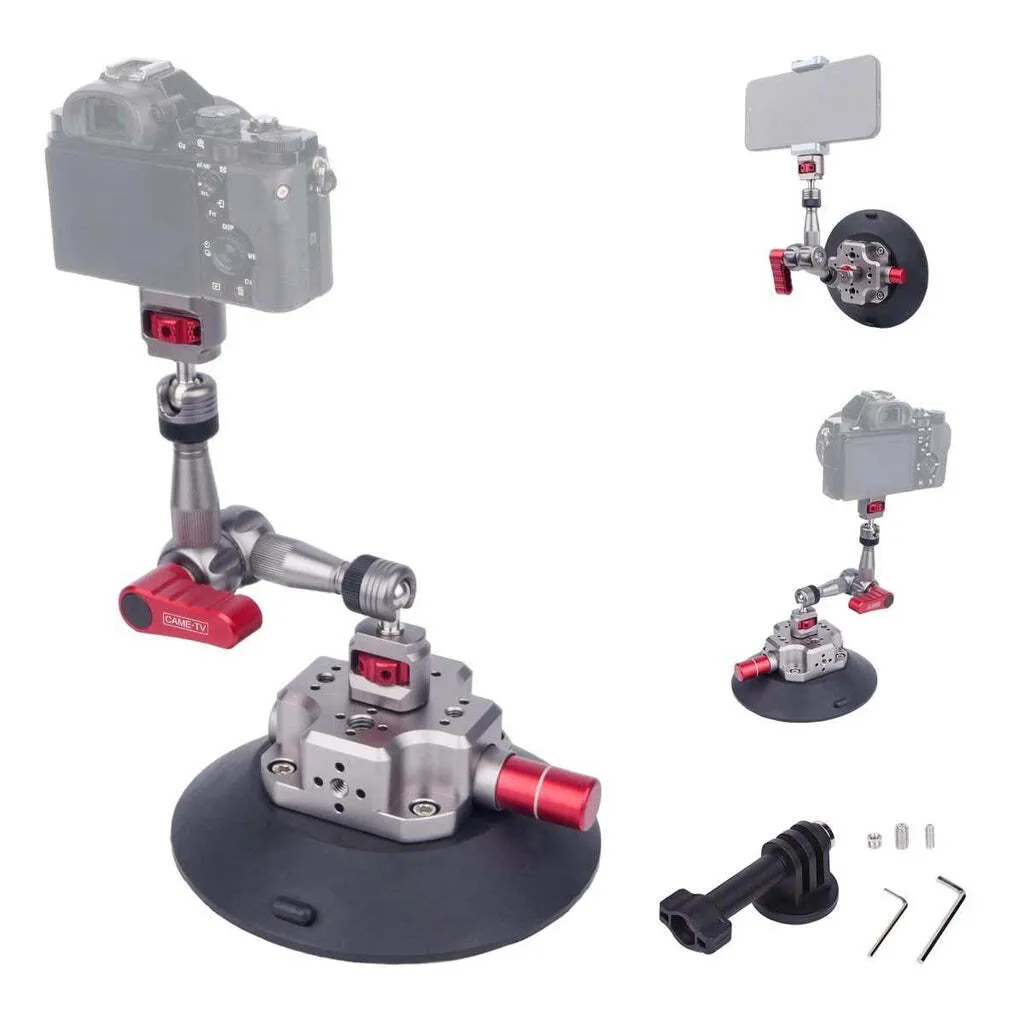 6" Suction Cup Camera Mount with 7" Articulating Magic Arm