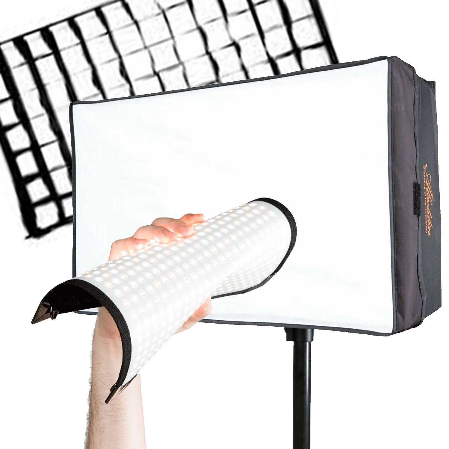 Aladdin Bi-Flex2 (1x2, bi-color) LED + softbox/grid