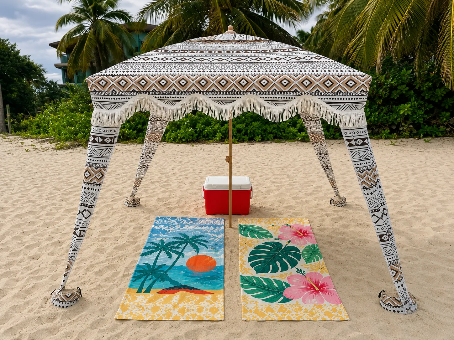 Self-Service / Multi-Day Beach Bundle: 1 Beach Cabana,  2 Beach Towels & 1 Cooler