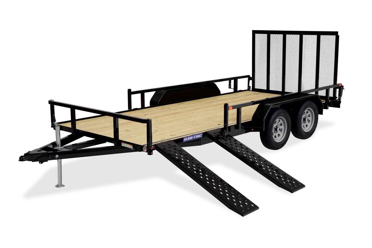 2024 Sure-Trac 7x16' Tube Top ATV Side Ramps Utility Landscape Trailer