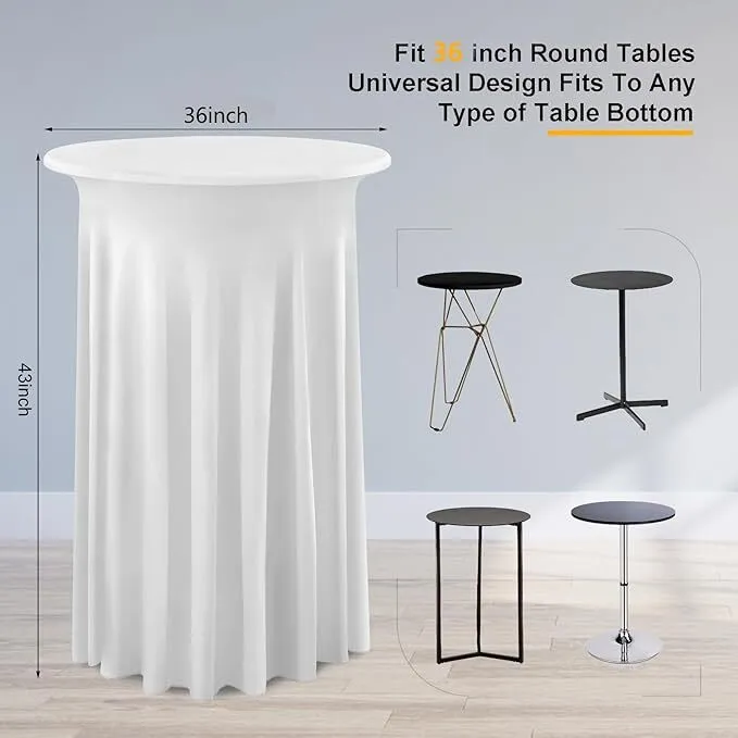 36" cocktail table - table cloth (white)