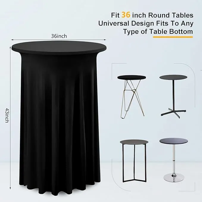 36" cocktail table - table cloth (black)