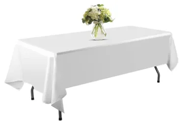 White Tablecloth 70 x 120 Inches Inch, Rectangle Table Cloth for 6 or 8 Feet Table