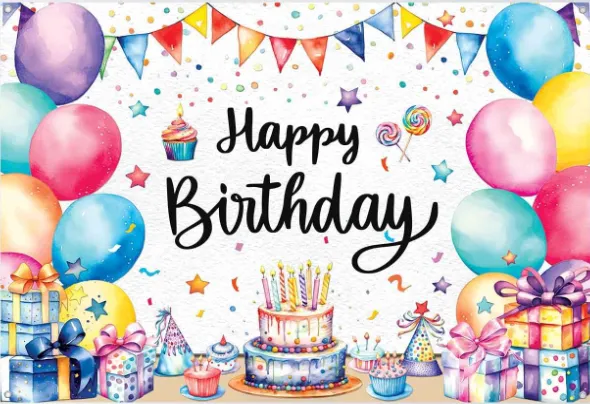 Banner - Happy Birthday - 7ft x 5 ft