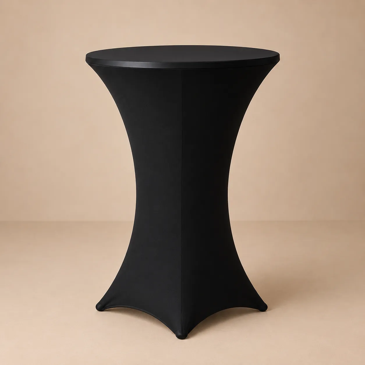 36" Black Spandex Cocktail Table Cover