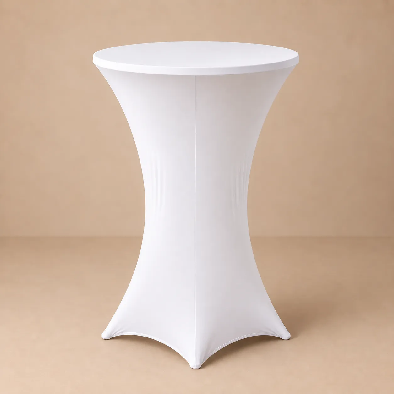 36" White Spandex Cocktail Table Cover