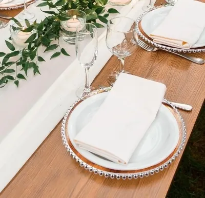 Charger Clear w  Silver Beads 