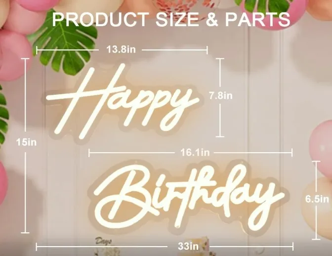 Happy Birthday Led Sign