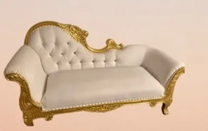 Love seat White and Gold