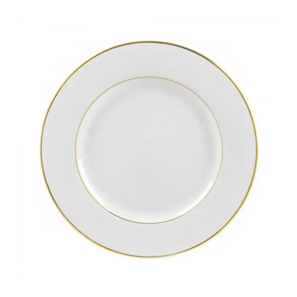 Dessert Plate- White w gold rim