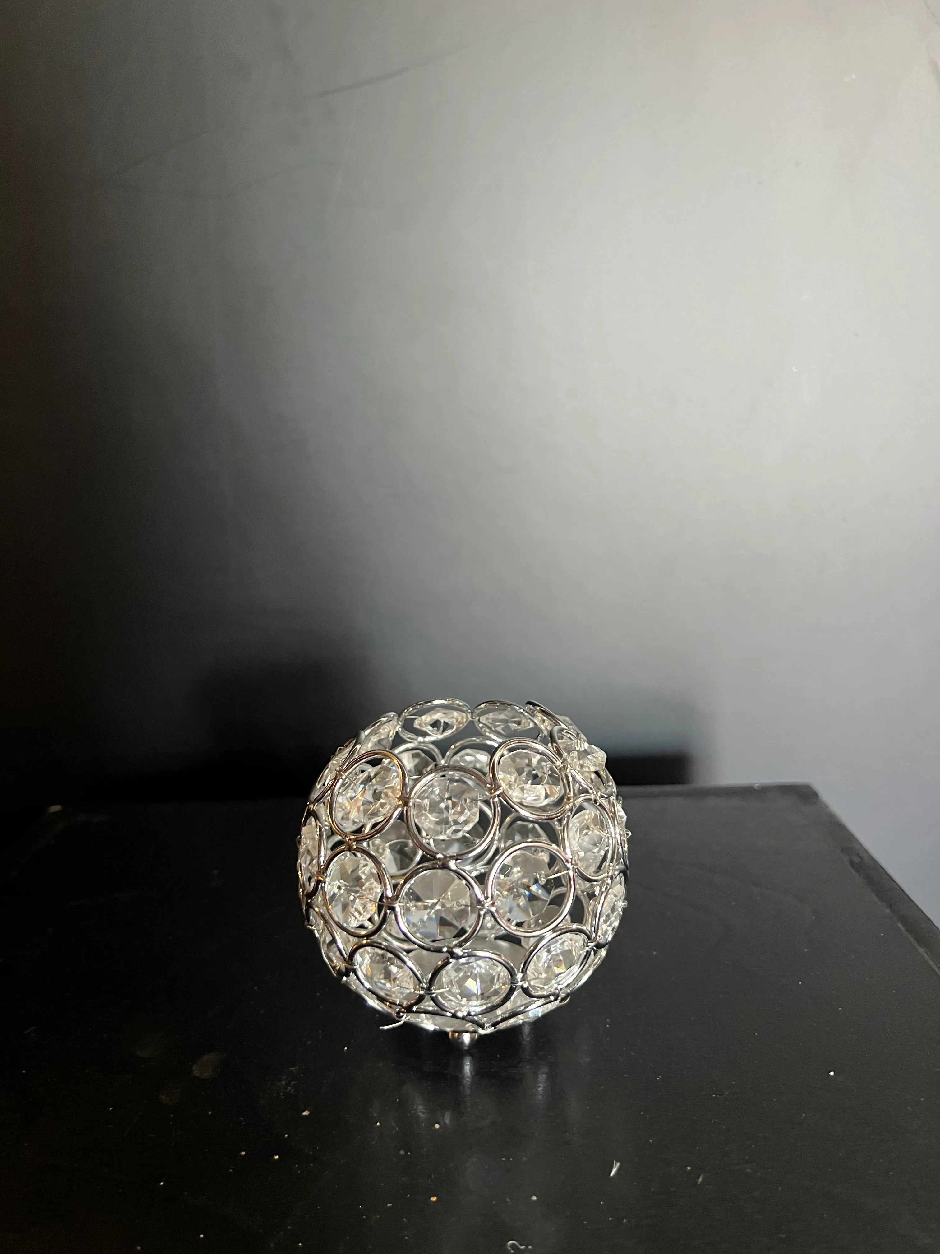 3in Crystal Silver Votive 