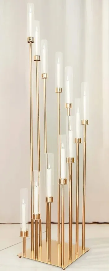 45in Gold 12 Arm Candelabra-square base