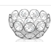 Silver Crystal Votive Candle Holders .