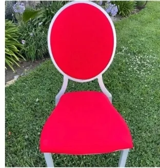 Louis Xv Chair-Silver w color cushion