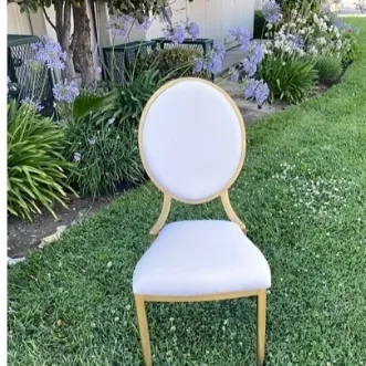Louis Xv Chair-Gold w white