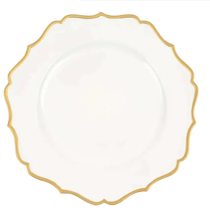 Wavy Charger White and Gold