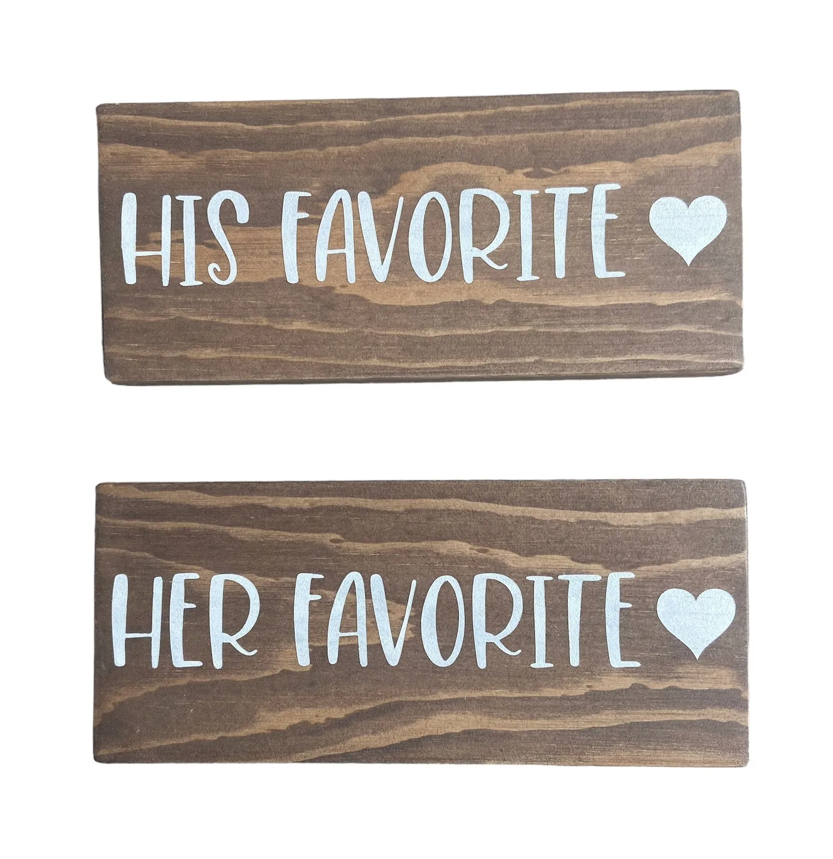 Wooden "Her Favorite & His Favorite" Sign