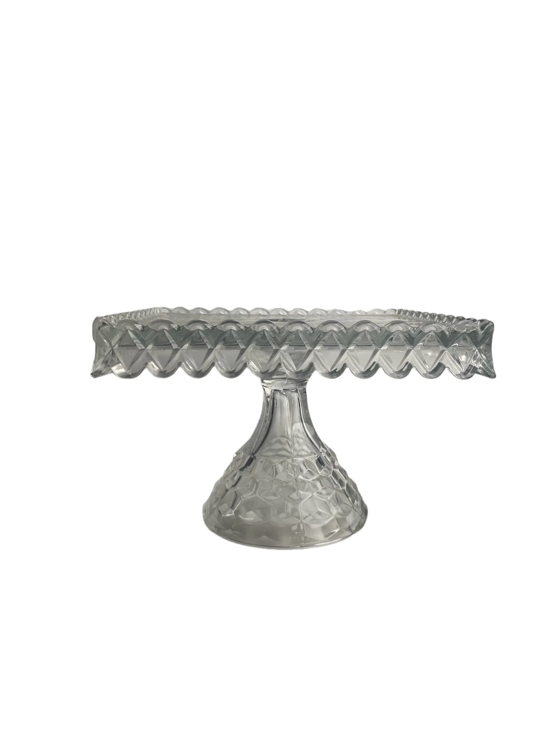 Glass Square Beveled Cake Stand