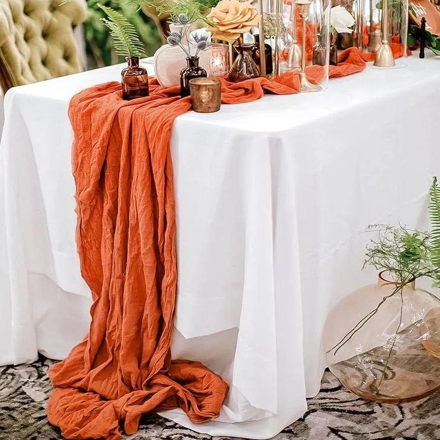Burnt Orange - Cheesecloth Table Runner