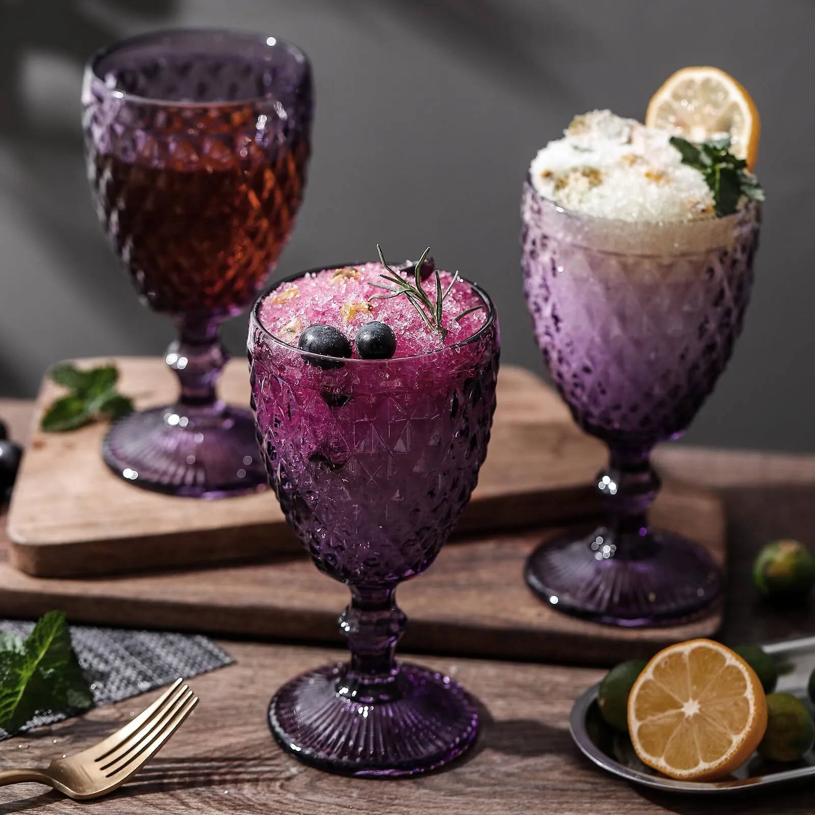 Purple Glass Goblets - Variety