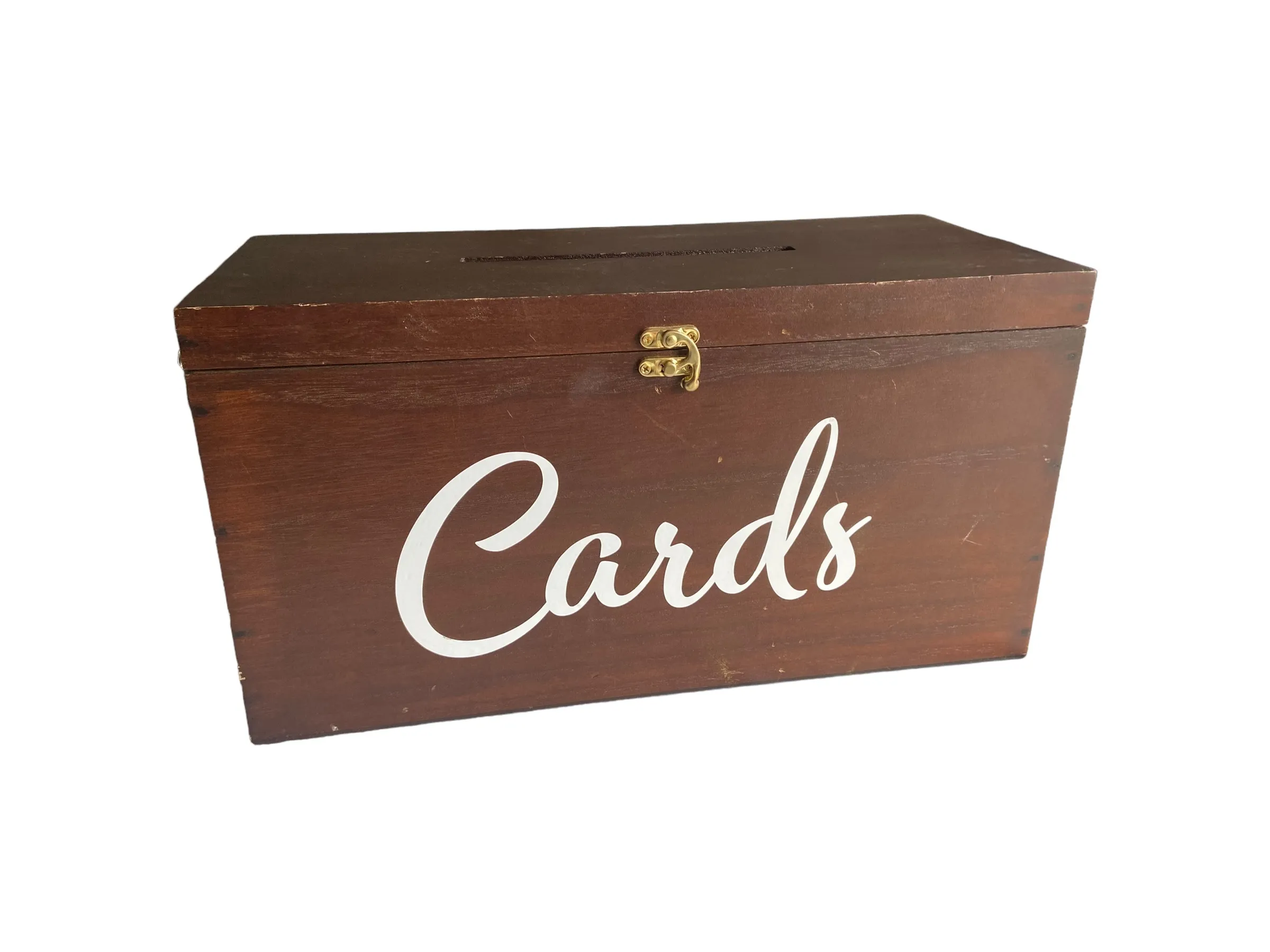 Brown Wooden Card Box