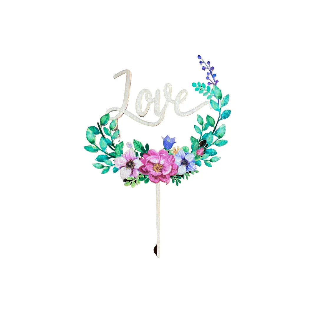 Wooden Cake Topper - Love