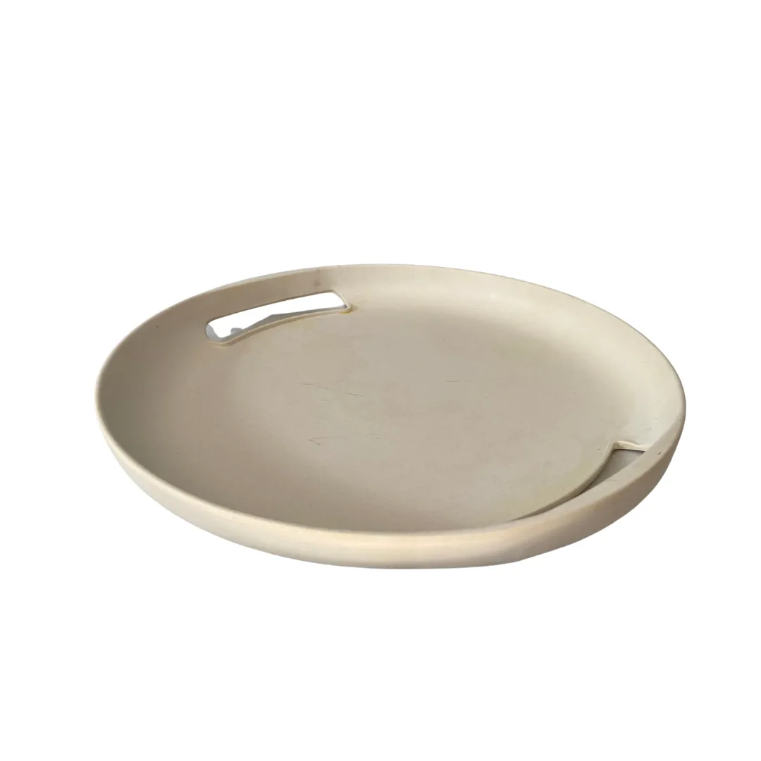 Cream Round Serving Tray