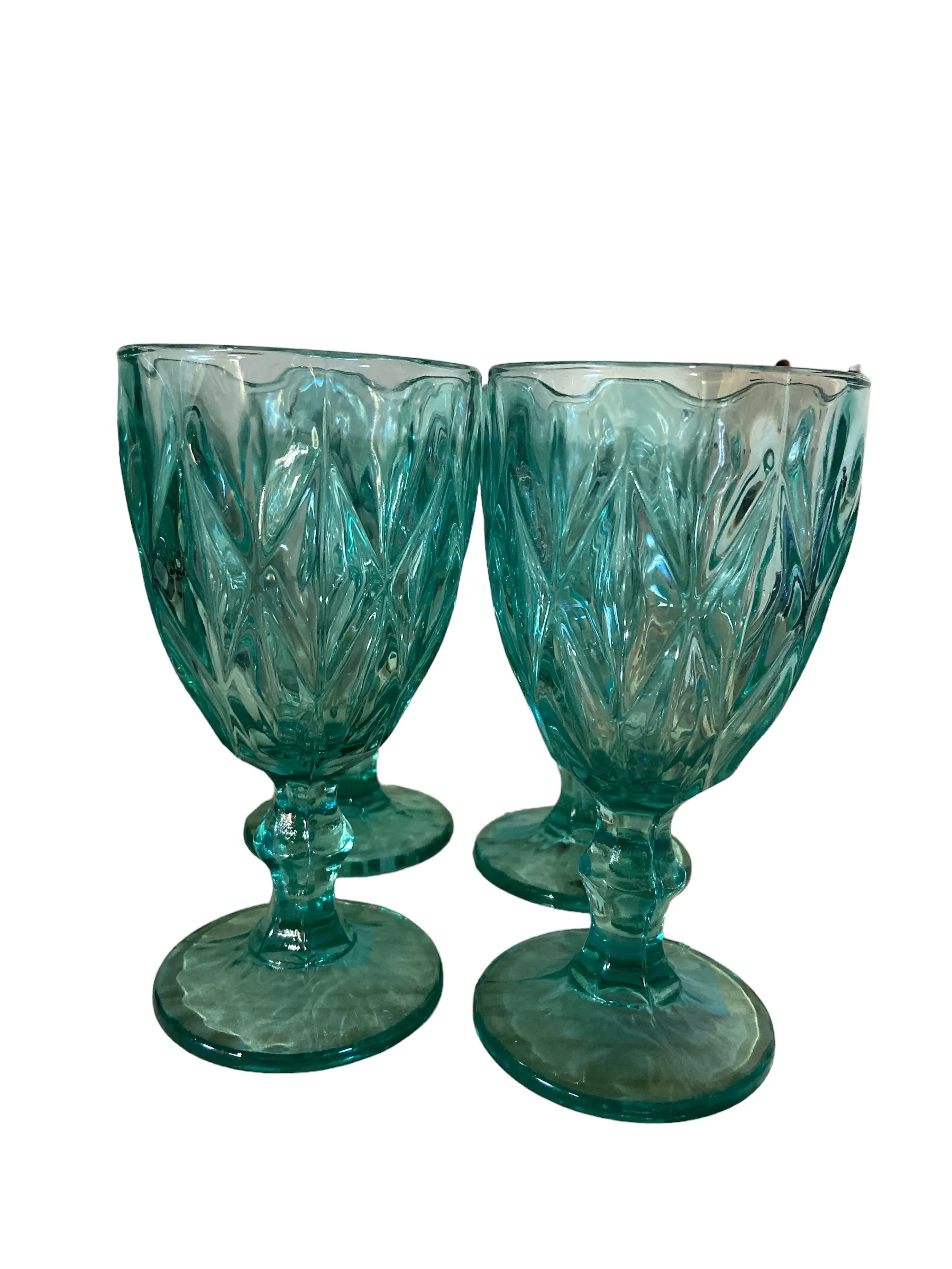 Aqua _ Turquoise Glass Goblet - Variety