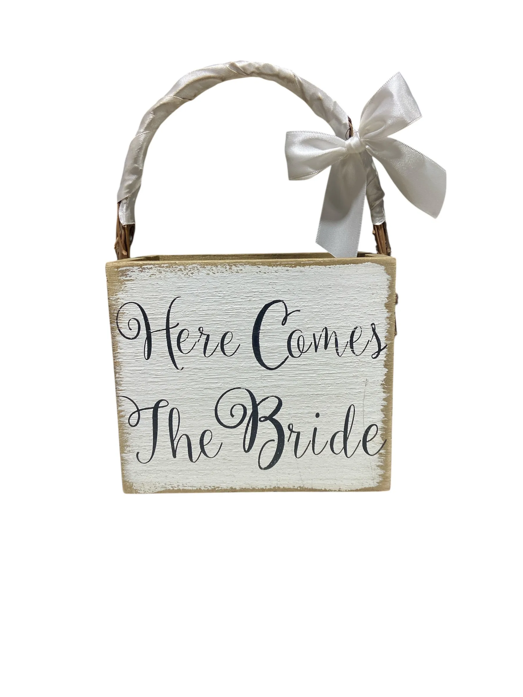 Wooden Flower Girl Basket