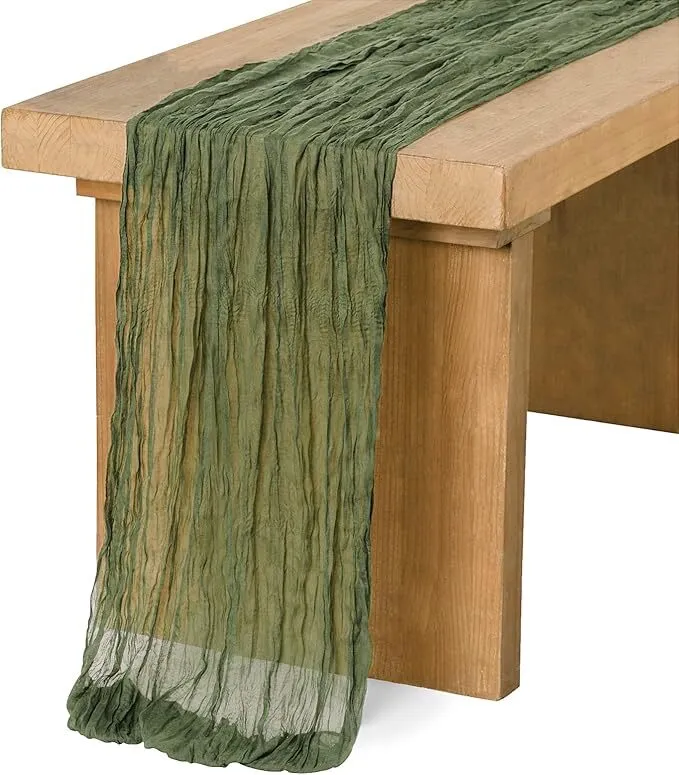 Moss Green - Cheesecloth Table Runner