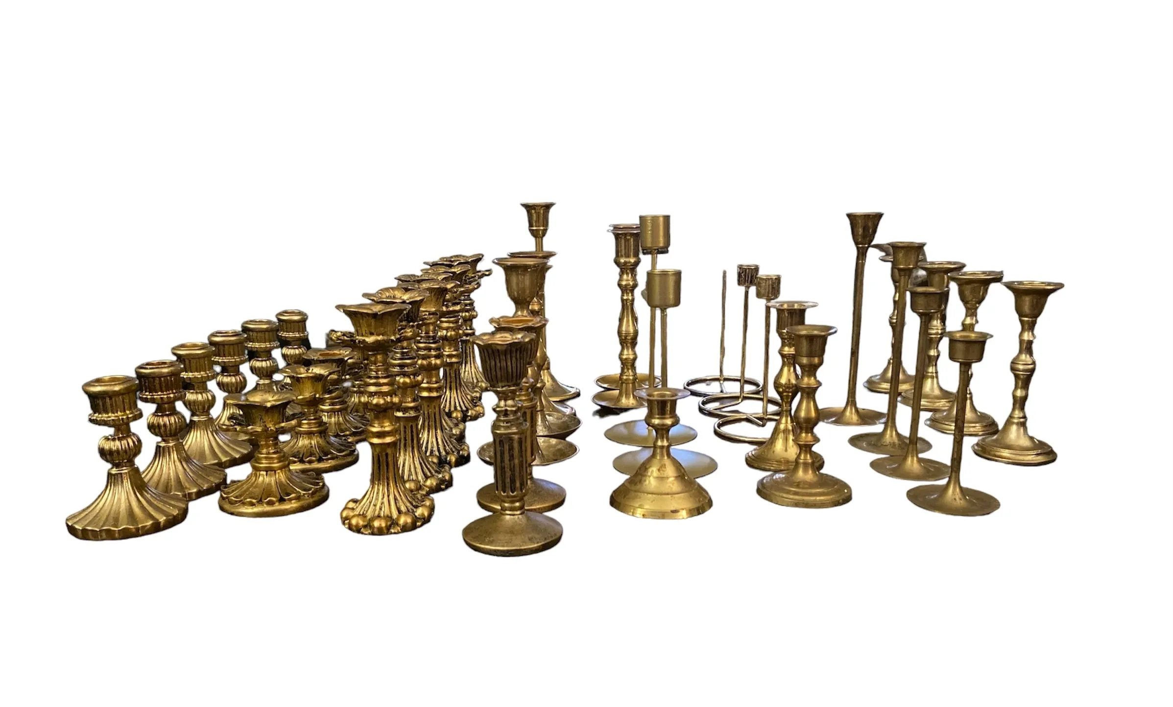 Plastic Gold Candlesticks - Varied Sizes