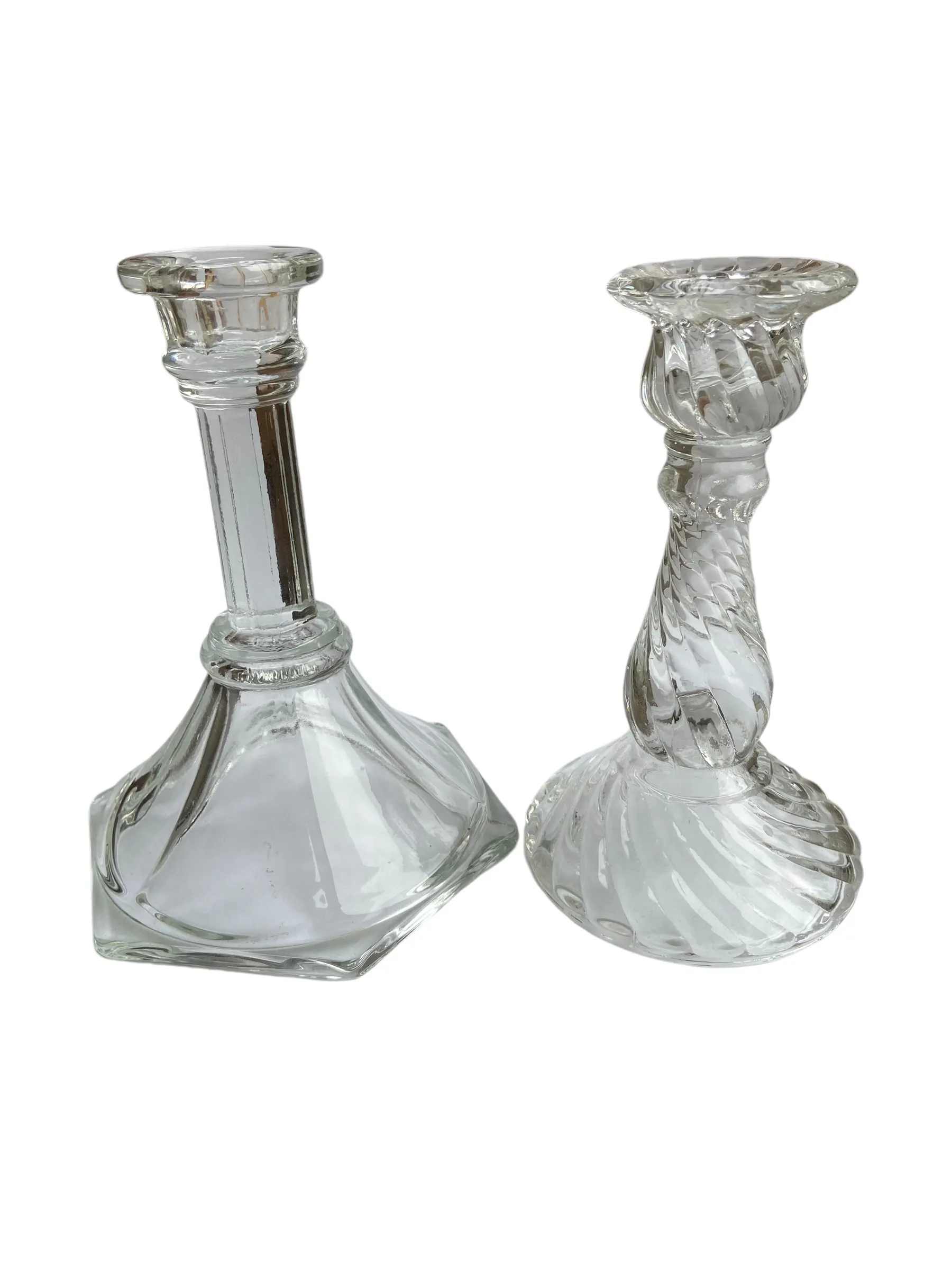 Tall Glass Candlesticks