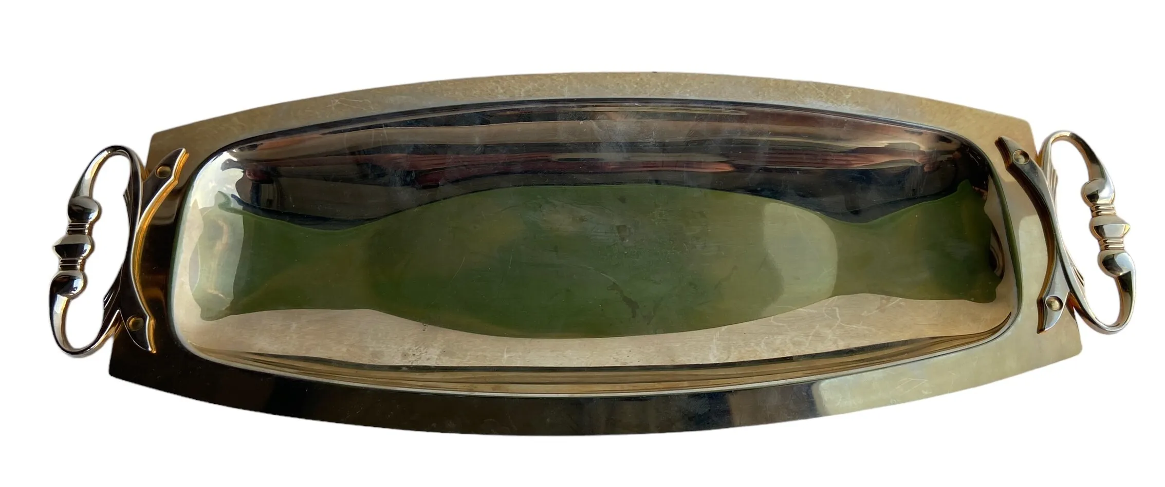 Gold Rectangle Tray with Handles