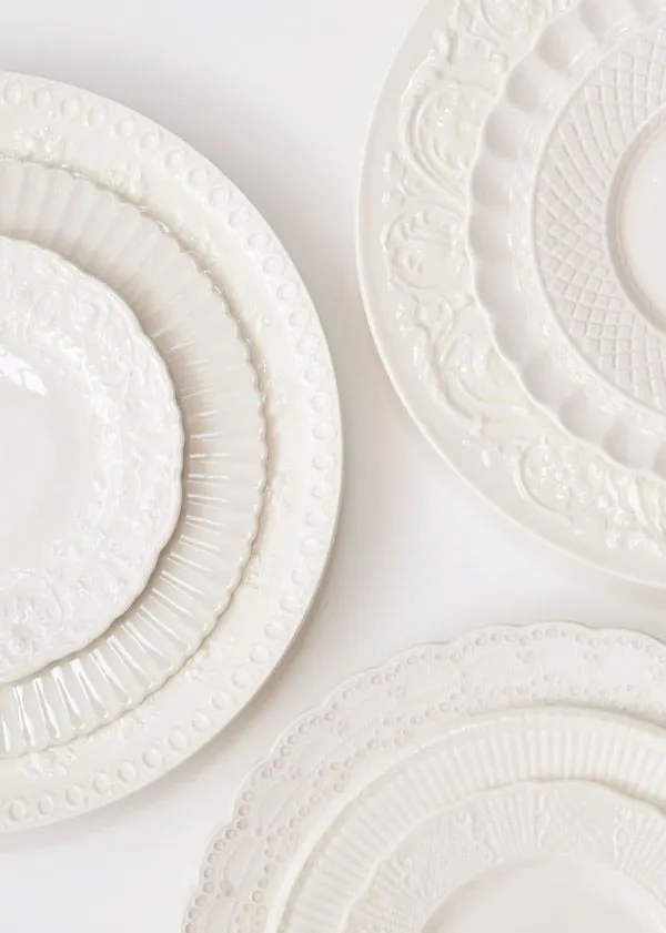 Textured White Small Plate Collection